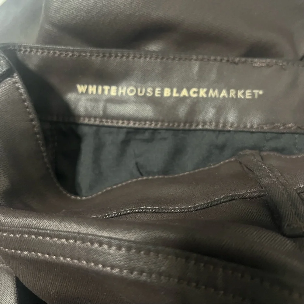 White House Black Market The Skinny High-Rise Coated Skinny Jean Sz 8 Chocolate